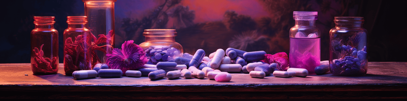 image of different drug pills on a surface