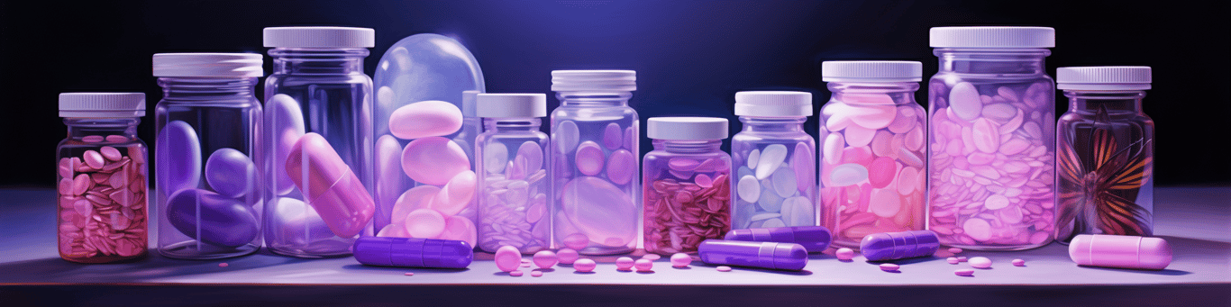 image of different drug pills on a surface