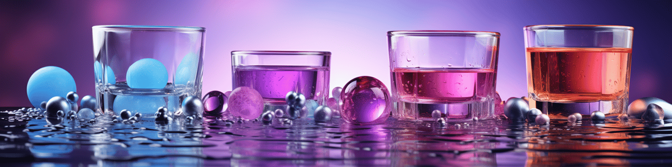 image of drug pills surrounding a glass of water symbolizing drug consumption
