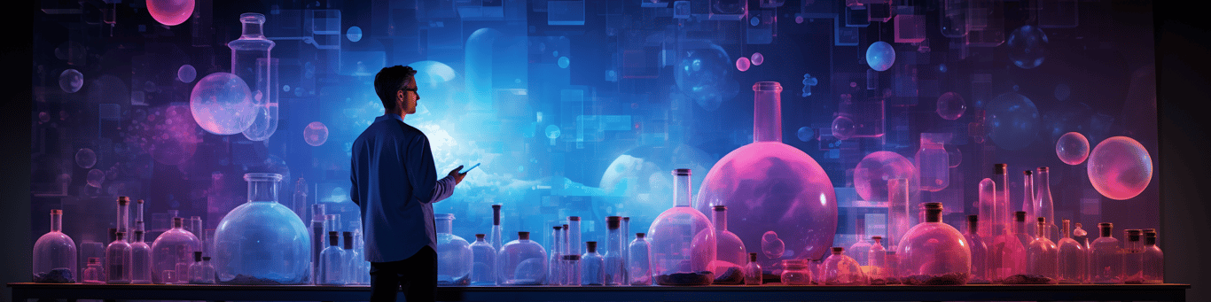 image of a doctor in a lab doing drug, clinical research