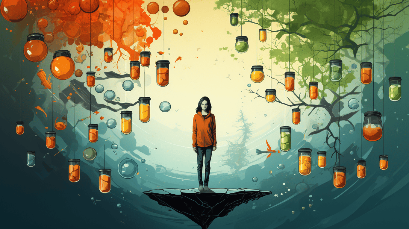 abstract image of a patient experiencing side effect