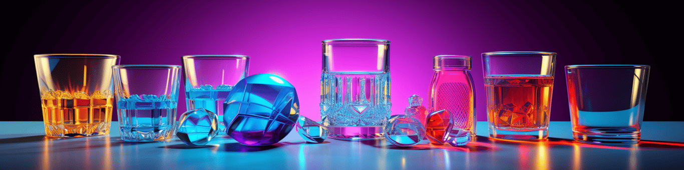 image of drug pills surrounding a glass of water symbolizing drug consumption