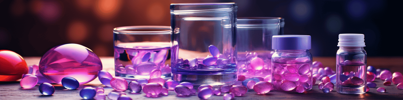 image of drug pills surrounding a glass of water symbolizing drug consumption