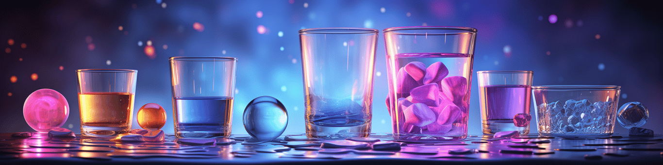 image of drug pills surrounding a glass of water symbolizing drug consumption