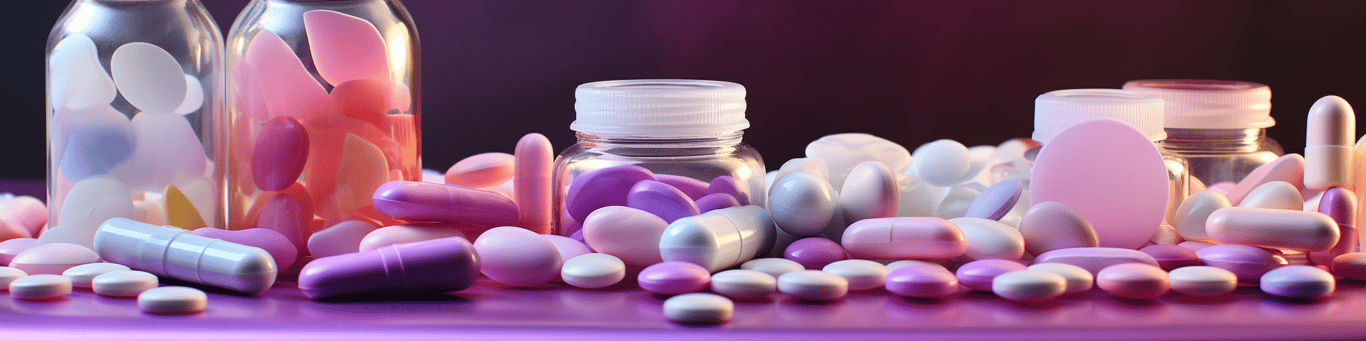 image of different drug pills on a surface