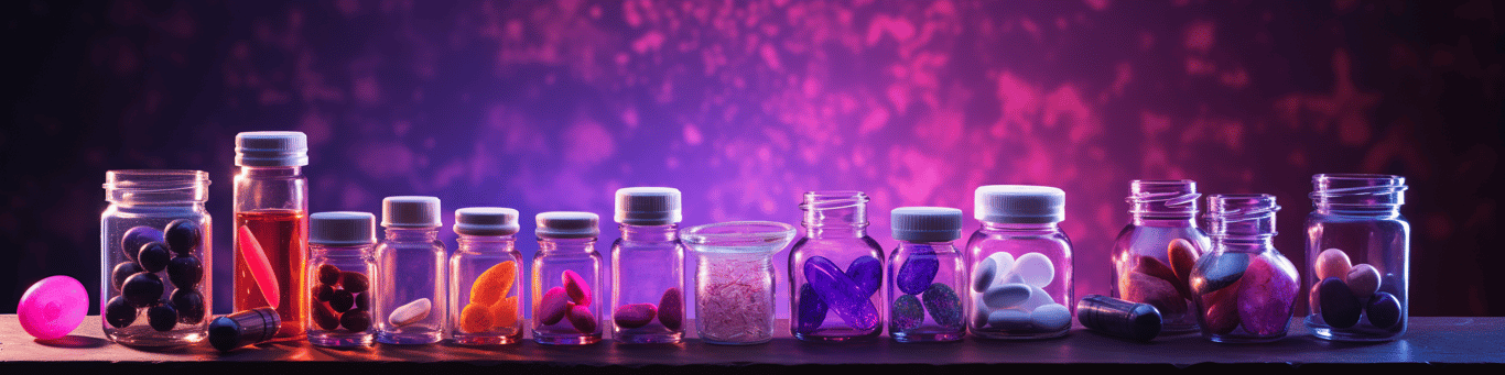 image of different drug pills on a surface