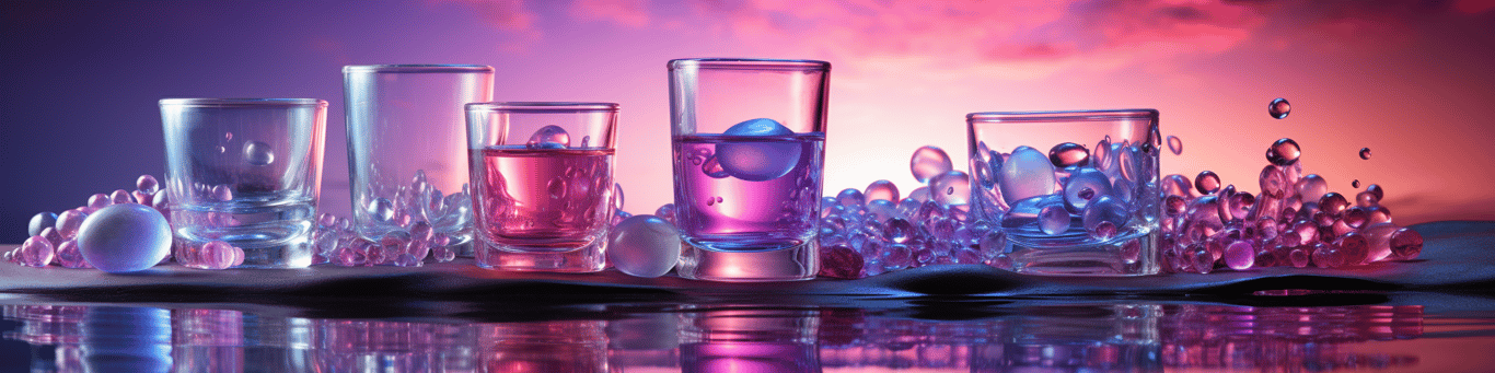 image of drug pills surrounding a glass of water symbolizing drug consumption