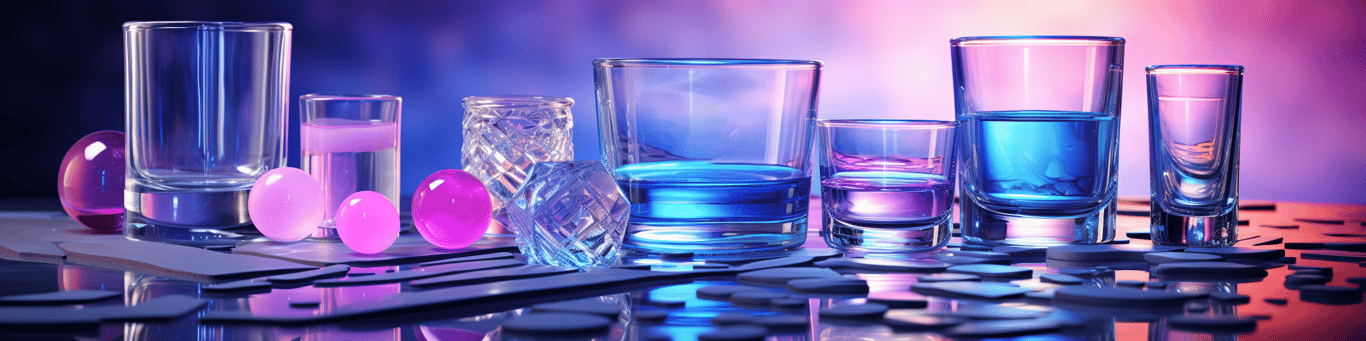 image of drug pills surrounding a glass of water symbolizing drug consumption