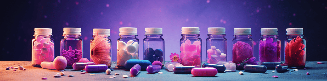 image of different drug pills on a surface
