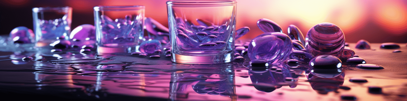 image of drug pills surrounding a glass of water symbolizing drug consumption