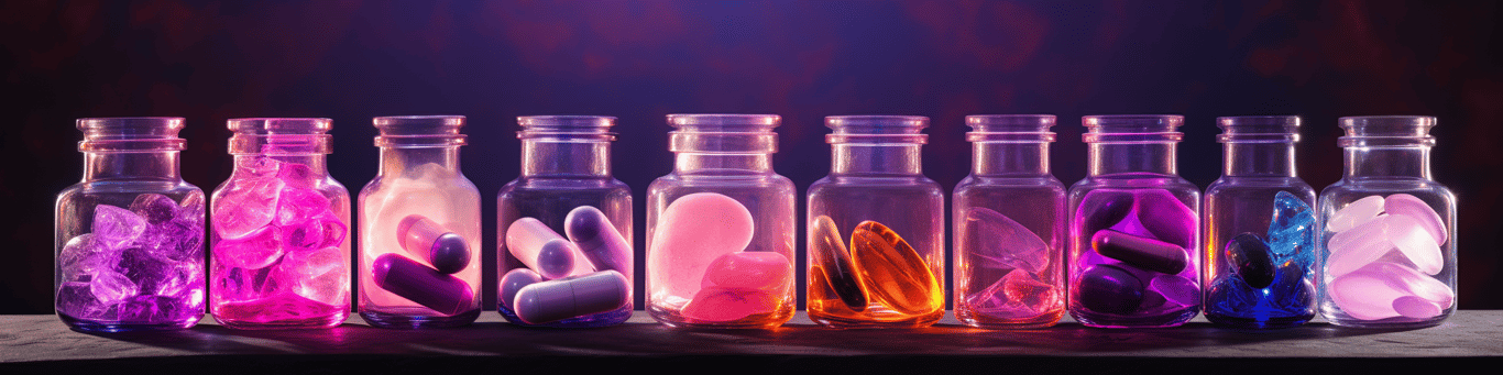 image of different drug pills on a surface