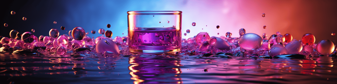 image of drug pills surrounding a glass of water symbolizing drug consumption