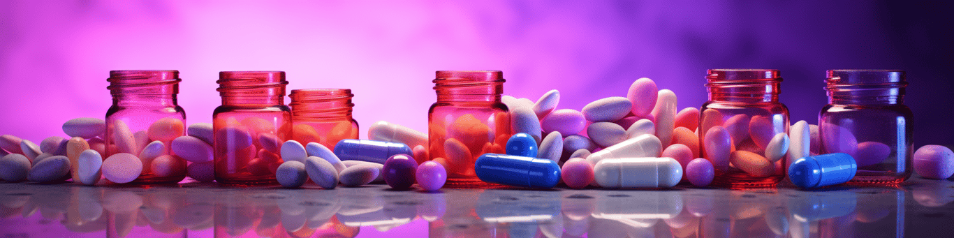 image of different drug pills on a surface