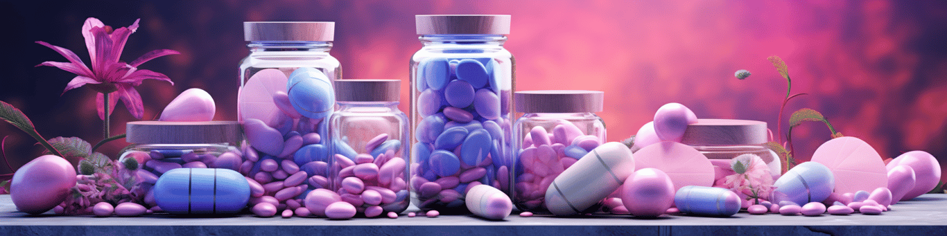 image of different drug pills on a surface