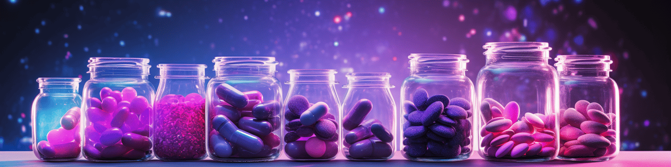 image of different drug pills on a surface