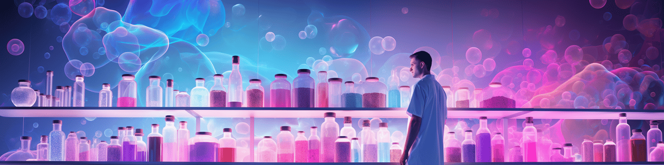 image of a doctor in a lab doing drug, clinical research