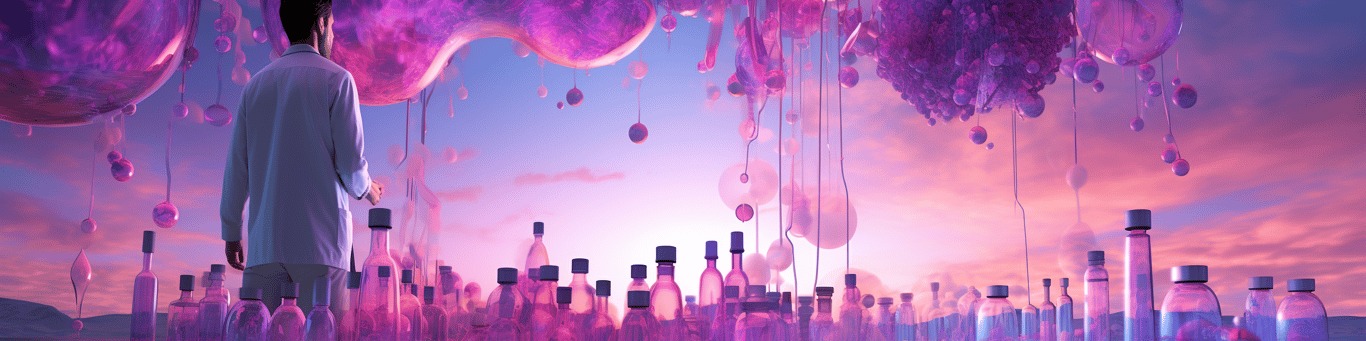 image of a doctor in a lab doing drug, clinical research