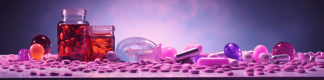 image of different drug pills on a surface