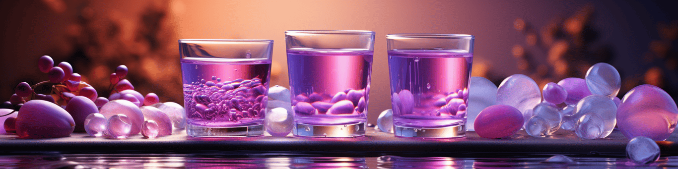 image of drug pills surrounding a glass of water symbolizing drug consumption