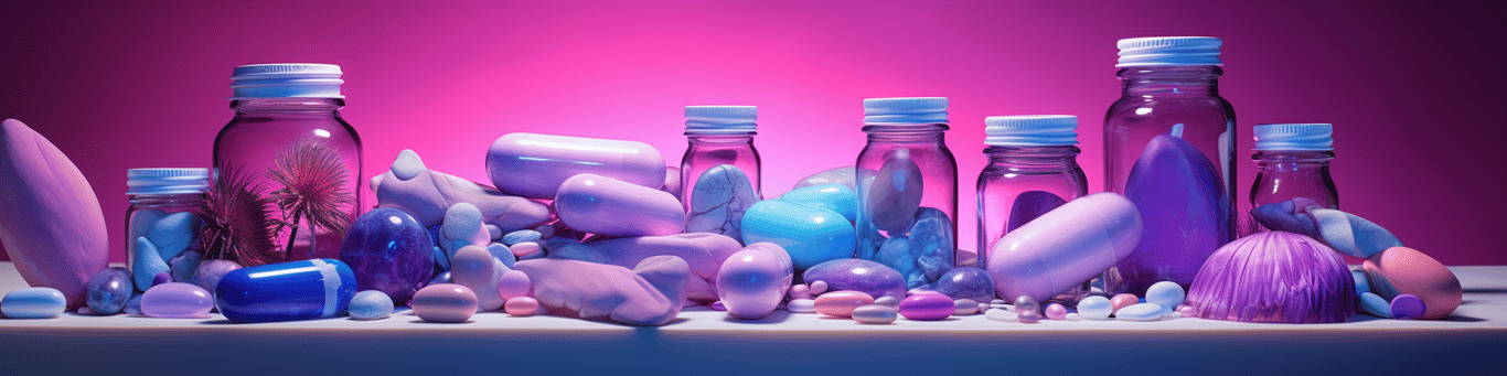 image of different drug pills on a surface