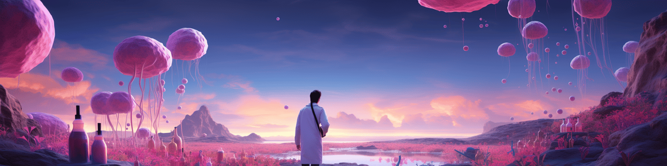 image of a doctor in a lab doing drug, clinical research