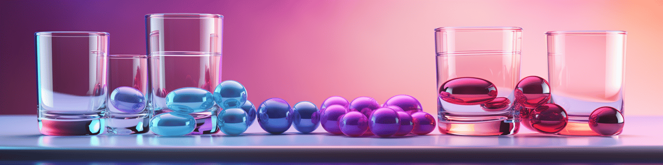 image of drug pills surrounding a glass of water symbolizing drug consumption