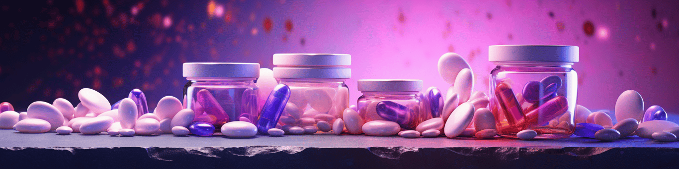 image of different drug pills on a surface