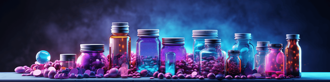 image of different drug pills on a surface