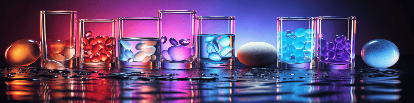 image of drug pills surrounding a glass of water symbolizing drug consumption