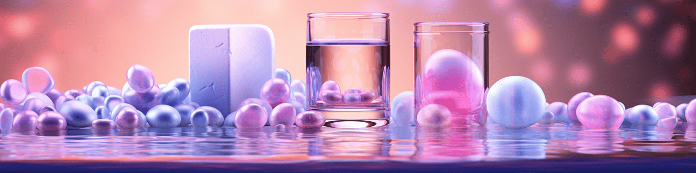 image of drug pills surrounding a glass of water symbolizing drug consumption