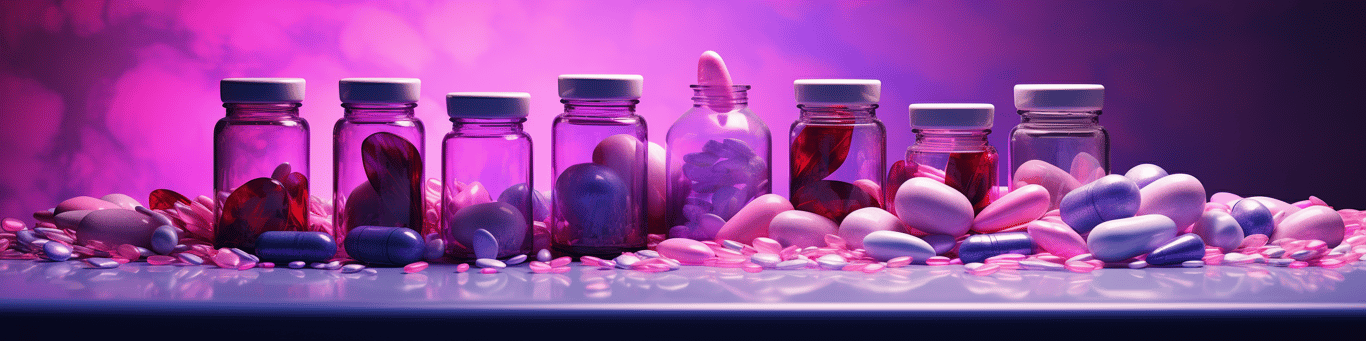 image of different drug pills on a surface