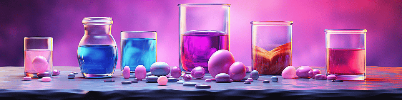 image of drug pills surrounding a glass of water symbolizing drug consumption