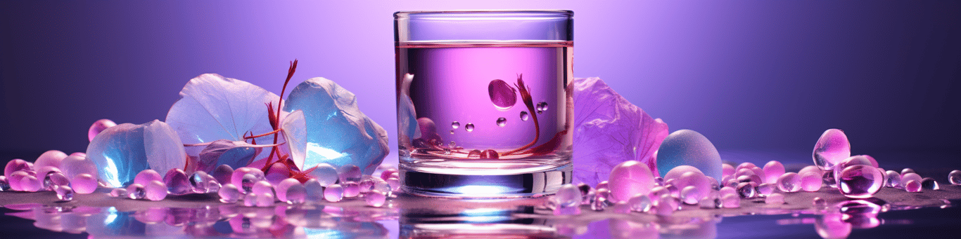 image of drug pills surrounding a glass of water symbolizing drug consumption