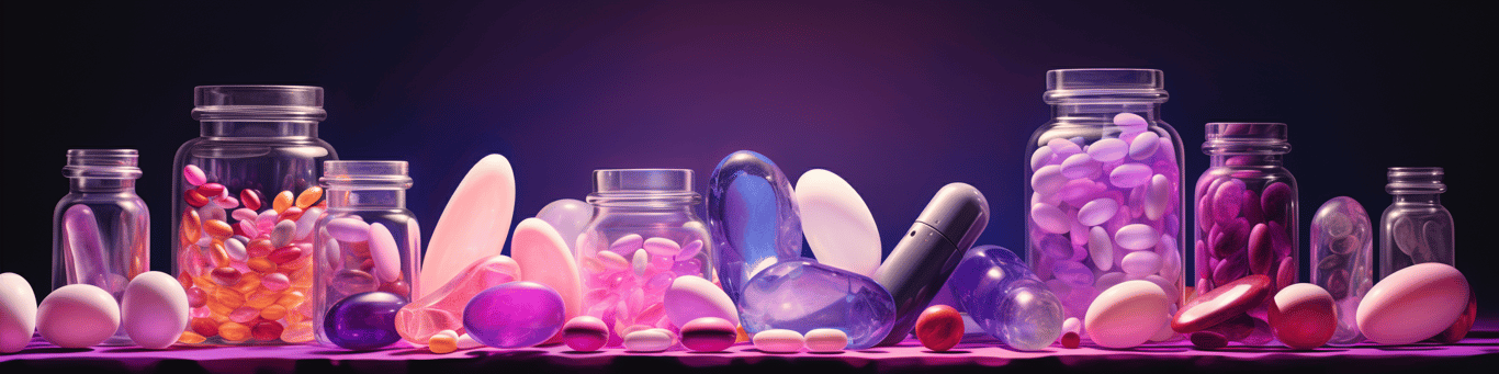 image of different drug pills on a surface