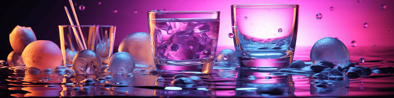 image of drug pills surrounding a glass of water symbolizing drug consumption