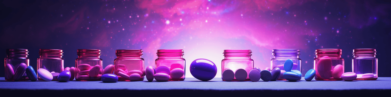 image of different drug pills on a surface