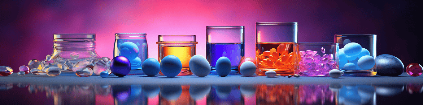 image of drug pills surrounding a glass of water symbolizing drug consumption