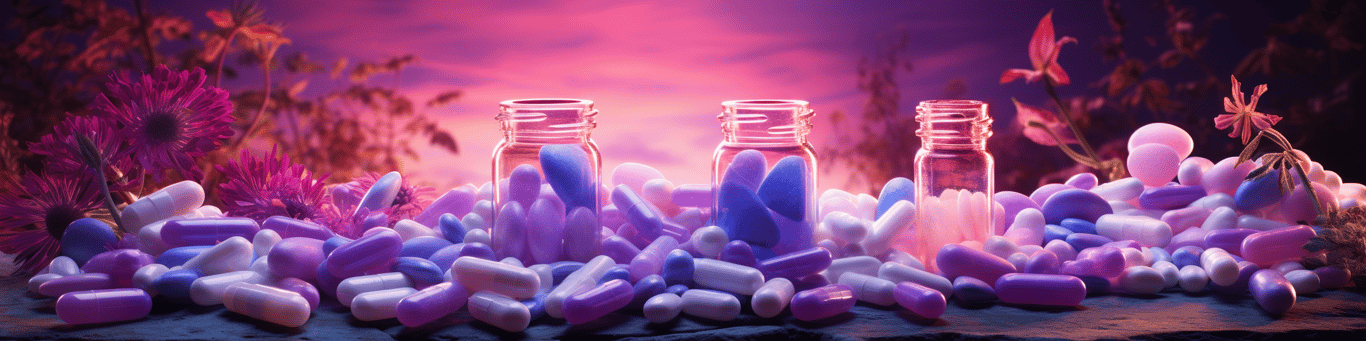 image of different drug pills on a surface