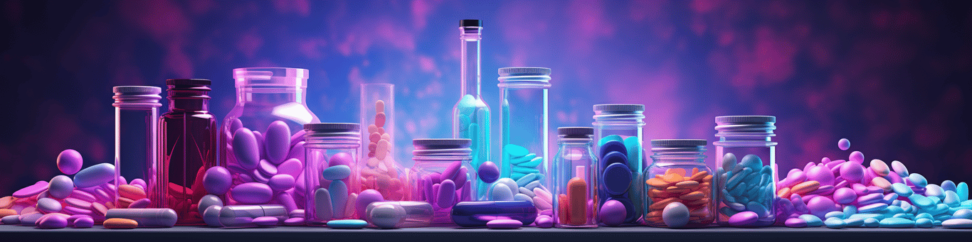 image of different drug pills on a surface