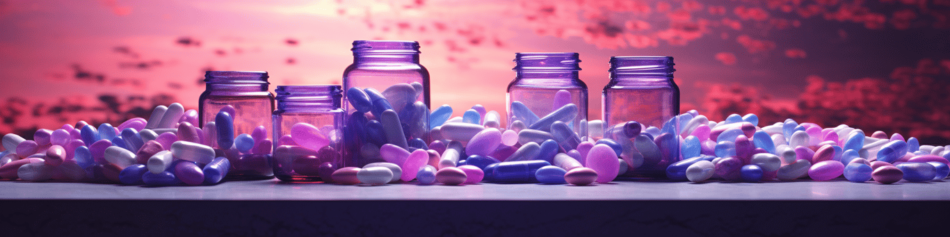 image of different drug pills on a surface