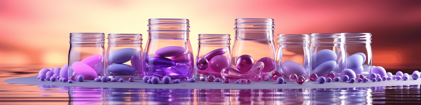 image of drug pills surrounding a glass of water symbolizing drug consumption