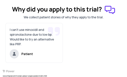 Male Pattern Baldness Patient Testimony for trial: Trial Name: NCT03474718 — Phase < 1