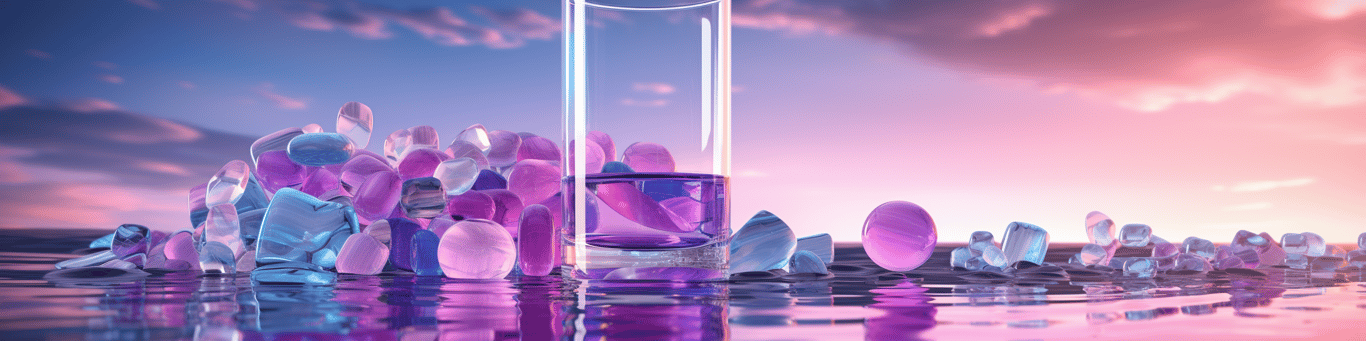 image of drug pills surrounding a glass of water symbolizing drug consumption