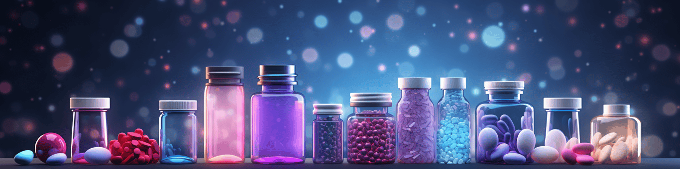 image of different drug pills on a surface