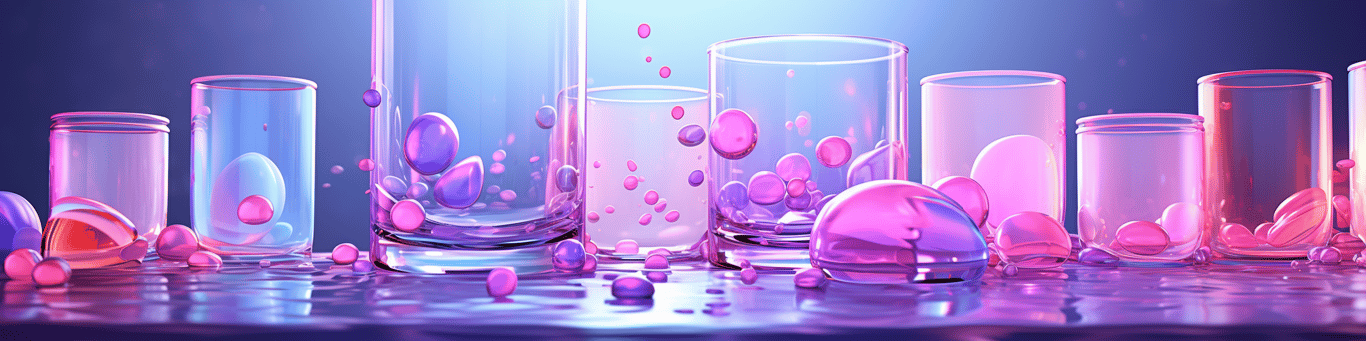 image of drug pills surrounding a glass of water symbolizing drug consumption