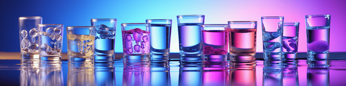 image of drug pills surrounding a glass of water symbolizing drug consumption