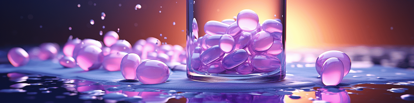 image of drug pills surrounding a glass of water symbolizing drug consumption