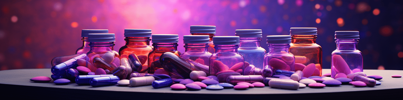 image of different drug pills on a surface
