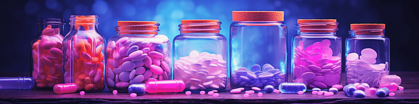 image of different drug pills on a surface