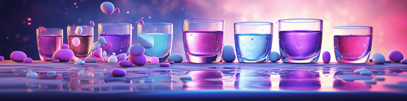 image of drug pills surrounding a glass of water symbolizing drug consumption